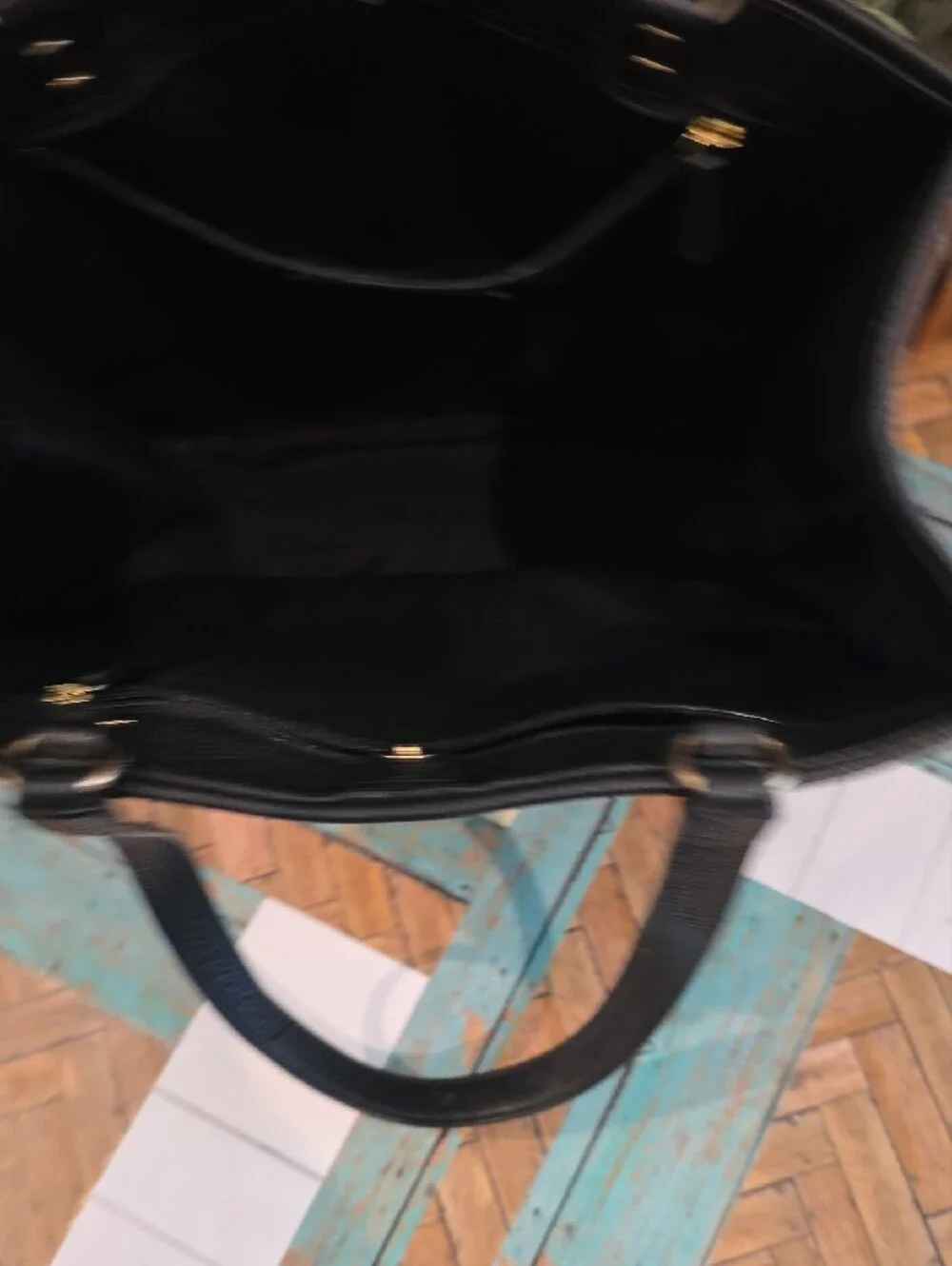Coach Black Pebbled Leather Tote with Gold Hardware